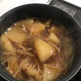 鴨鍋のスープで大根とえのきの煮物